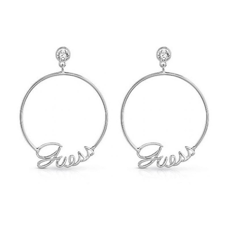 Boucles d'oreilles Guess Hoops métal argenté UBE84041