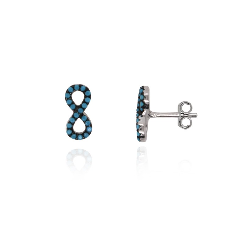 Boucles d'oreilles Carador infini argent 925/000 et turquoise