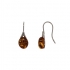 Boucles d'oreilles pendantes ambre cognac Carador en argent 925/000