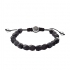 Bracelet Diesel en acier et perle d'agate noir  DX1134040