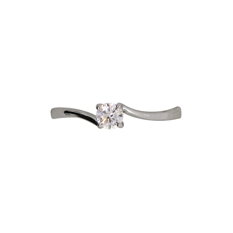 Bague solitaire Carador en argent 925/000 et oxyde de zirconium