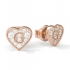 Boucles d'oreilles acier doré rose UBE79074 en forme de coeur de la marque GUESS