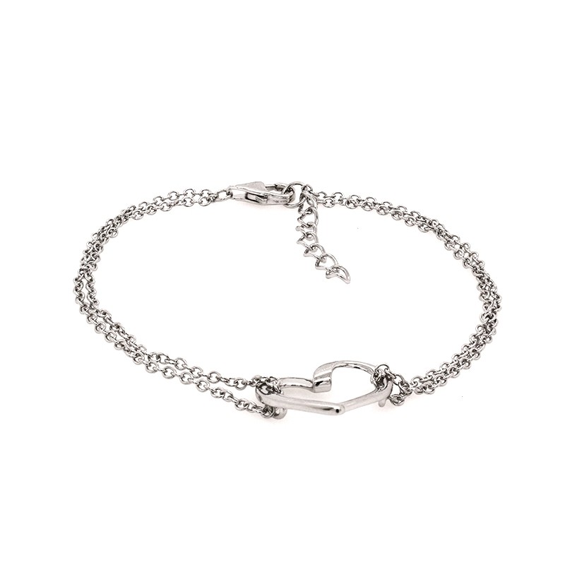 Bracelet en argent motif coeur JBR9184