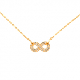 COLLIER P/OR SYMBOLE INFINI OXYDES BLANC