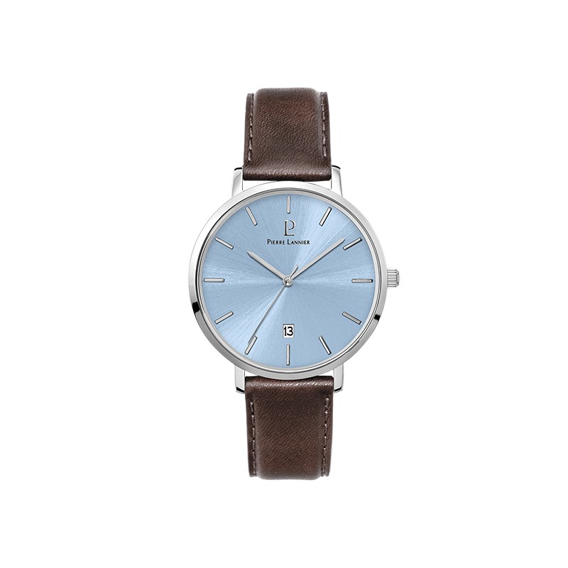 Montre homme cuir brun Pierre Lannier