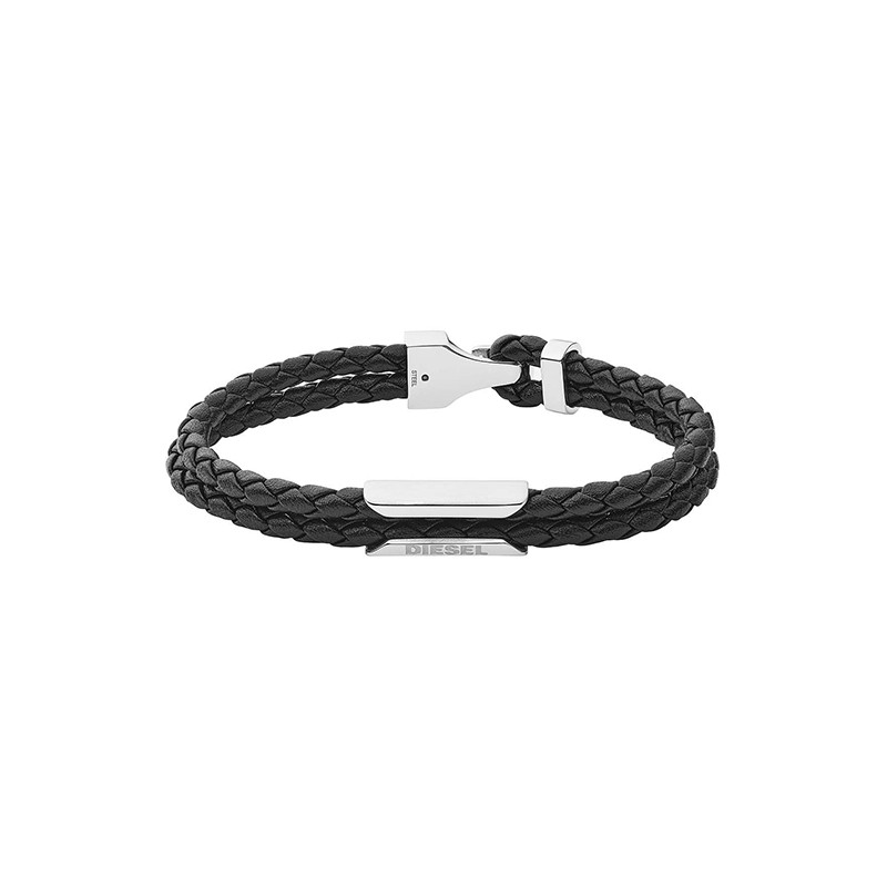 bracelet noir cuir tissé  Diesel