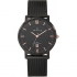 montre homme Certus acier noir bracelet milanais 