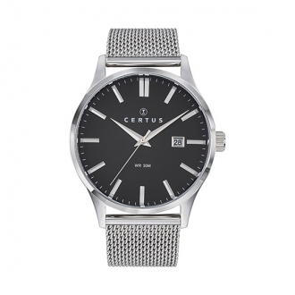 Montre homme Certus acier argenté bracelet milanais