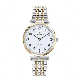 montre femme Certus acier doré bracelet bicolore