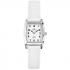 montre femme Certus acier argenté bracelet cuir blanc