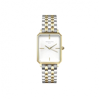 Montre femme Rosefield acier doré bracelet bicolore