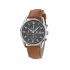 Montre chronographe Lip homme acier argenté bracelet cuir 