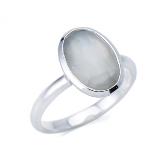 Bague en argent 925/000 et pierre de lune