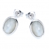 Boucles d'oreilles en argent 925/000 et opale doublet couleur bleutée