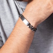 Gourmette Phebus homme acier noir Gourmette Phebus homme acier noir