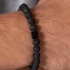 bracelet Phebus homme pierre de lave acier noir