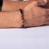 bracelet Phebus homme pierre Oeil de tigre et Hématite noir