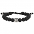 bracelet Phebus homme pierre de lave acier argenté