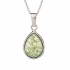 Collier argent 925/000 rodhié et pendentif d'aventurine forme goutte