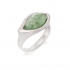 Bague en argent 925/000 rhodié et aventurine forme feuille