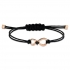 Bracelet Infinity Noir & metal doré rose