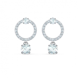 Boucles d'oreilles Swarovski Attract Circle métal rhodié 