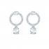 Boucles d'oreilles Swarovski Attract Circle métal rhodié 