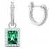 Boucles d'oreilles Angelic swarovski argenté et vert 