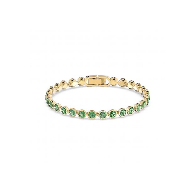 bracelet Tenis swarovski métal doré cristaux verts