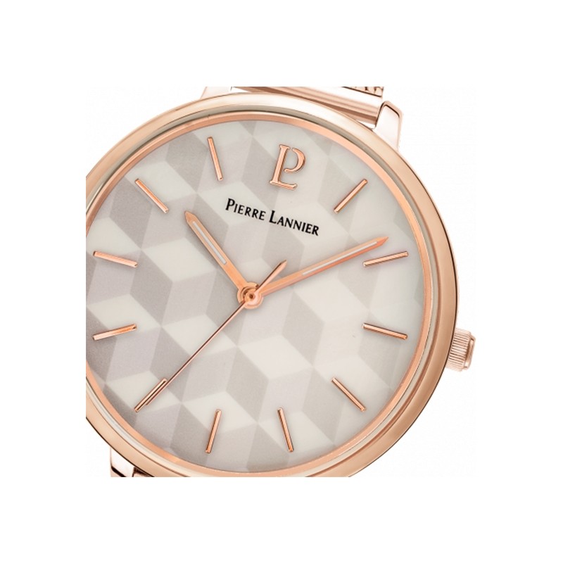 Montre acier milanais doré rose Pierre Lannier 