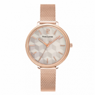 Montre acier milanais doré rose Pierre Lannier 