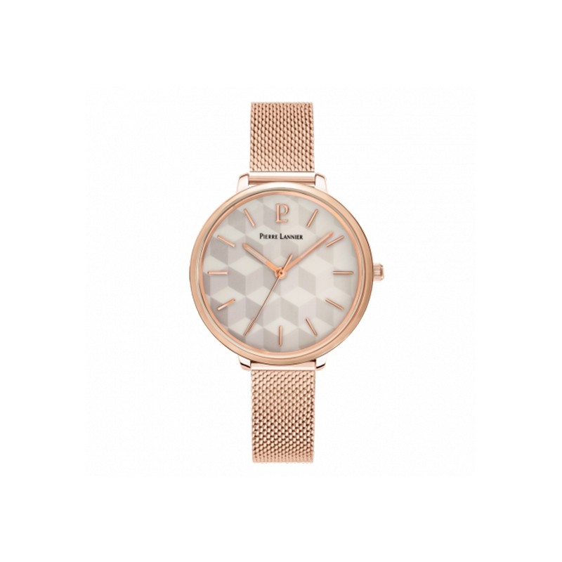 Montre acier milanais doré rose Pierre Lannier 