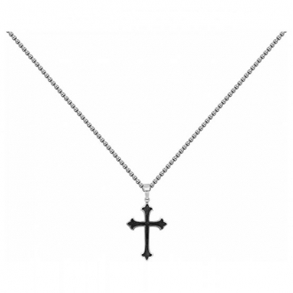 Collier Homme Phebus en acier motif croix gothique