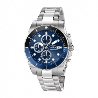 Montre Sector Homme bracelet argenté et bleu