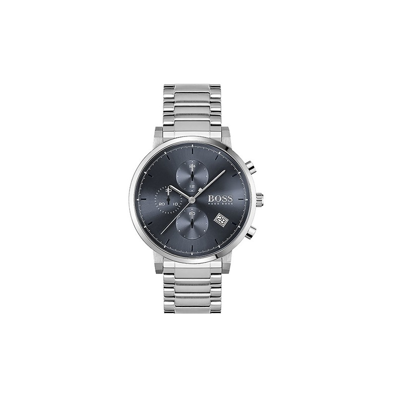 montre-homme-boss-acier-argente-cadran-bleu