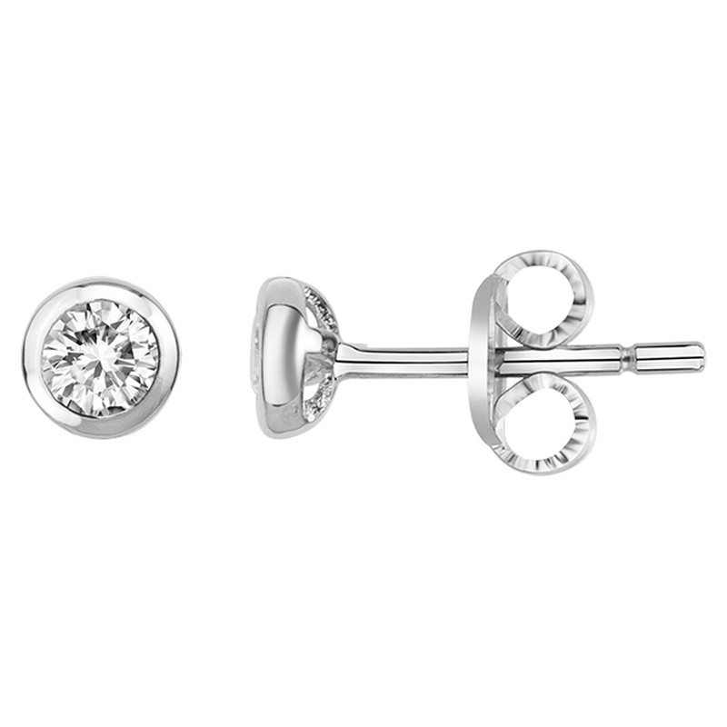 Boucles d'oreilles argent et oxydes de zirconium 3MM