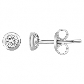 Boucles d'oreilles argent et oxydes de zirconium 3MM