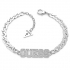 Bracelet Guess en métal rhodié couleur argent.