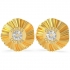 Boucles d'Oreilles puces acier rhodié doré plissees Boucles d'Oreilles puces acier rhodié doré plissees