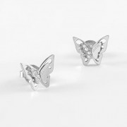 Boucles d'oreilles acier rhodié "Fly away" Boucles d'oreilles acier rhodié "Fly away"
