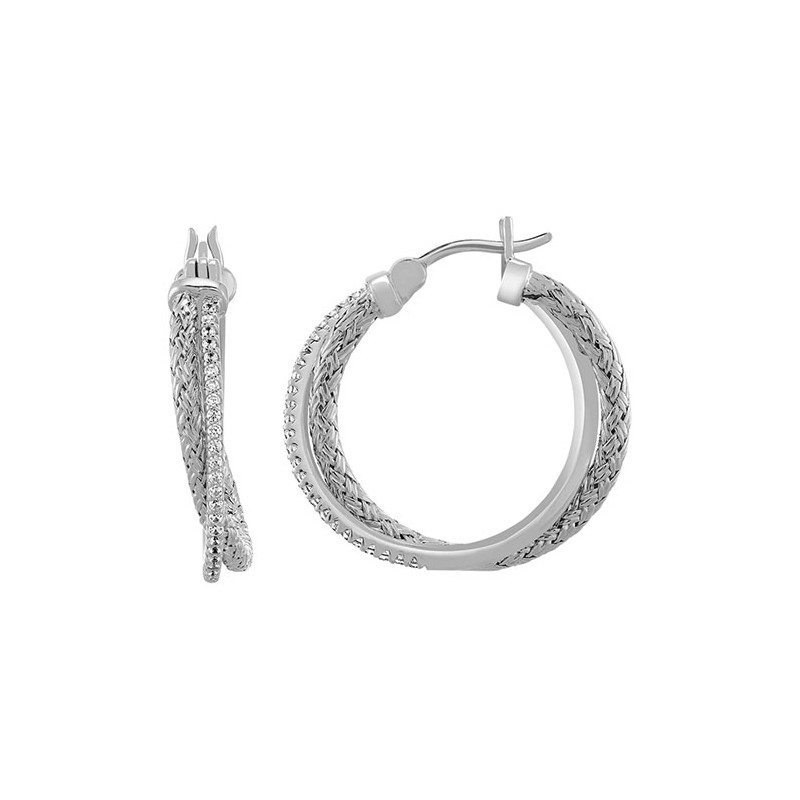 Boucles d'oreilles créoles en argent doré CHARLES GARNIER