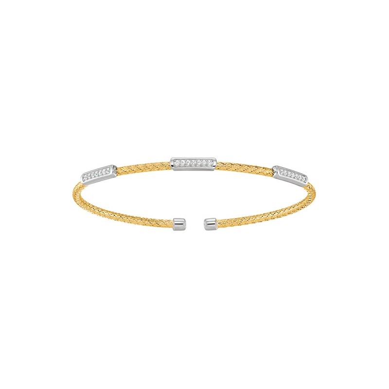 Bracelet Jonc Charles garnier argent bicolore et oxyde de zirconium