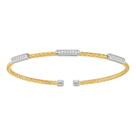 Bracelet Jonc Charles garnier argent bicolore et oxyde de zirconium
