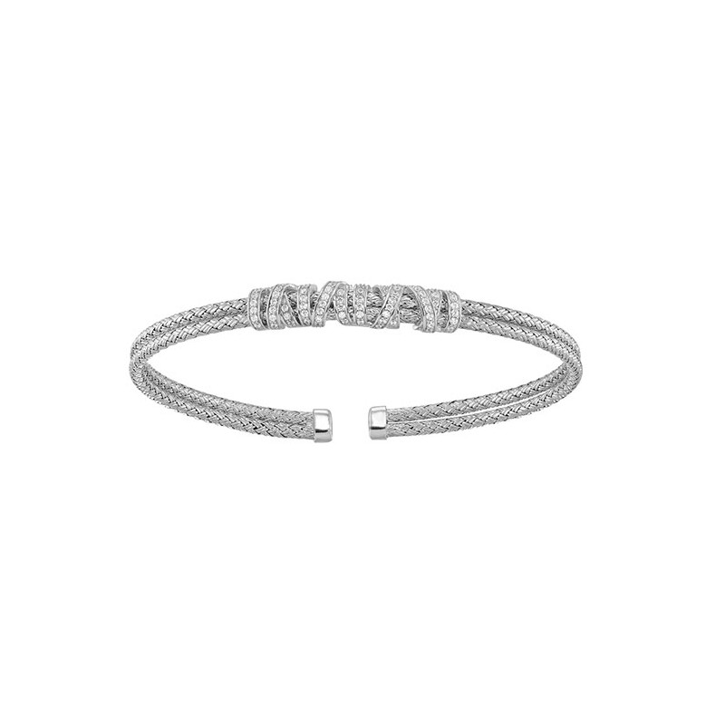 Bracelet Jonc Charles garnier argent bicolore et oxyde de zirconium