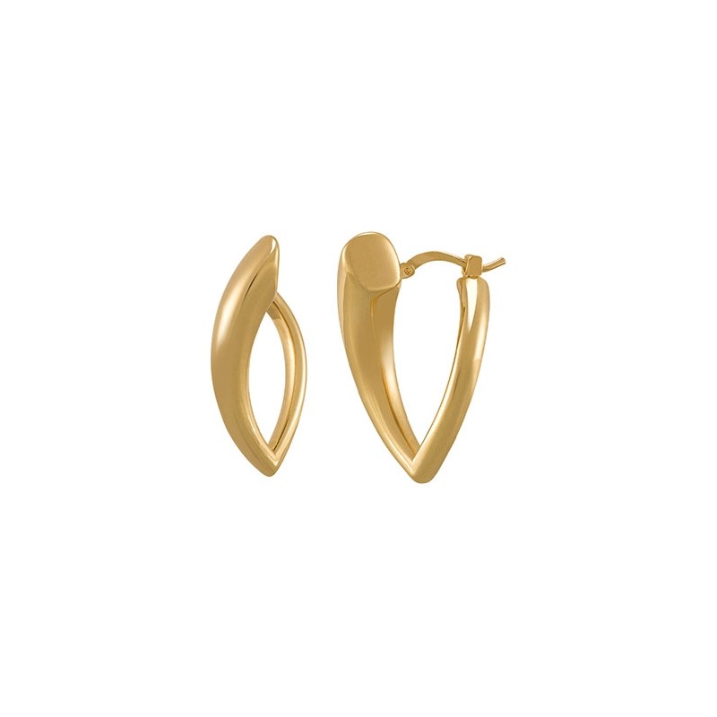 Boucles d'oreilles créoles en argent doré CHARLES GARNIER