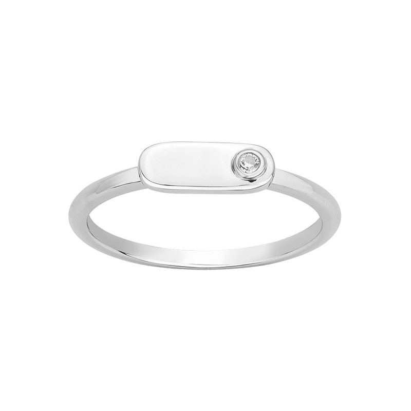 Bague Addict argent 925/000 rhodié et diamant de la marque La Garçonne