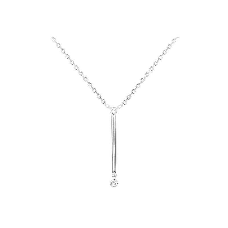 Collier argent "essentielle" 925/000 rhodié et diamant La Garçonne