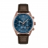 Montre homme boss bracelet cuir marron foncé et cadran bleu