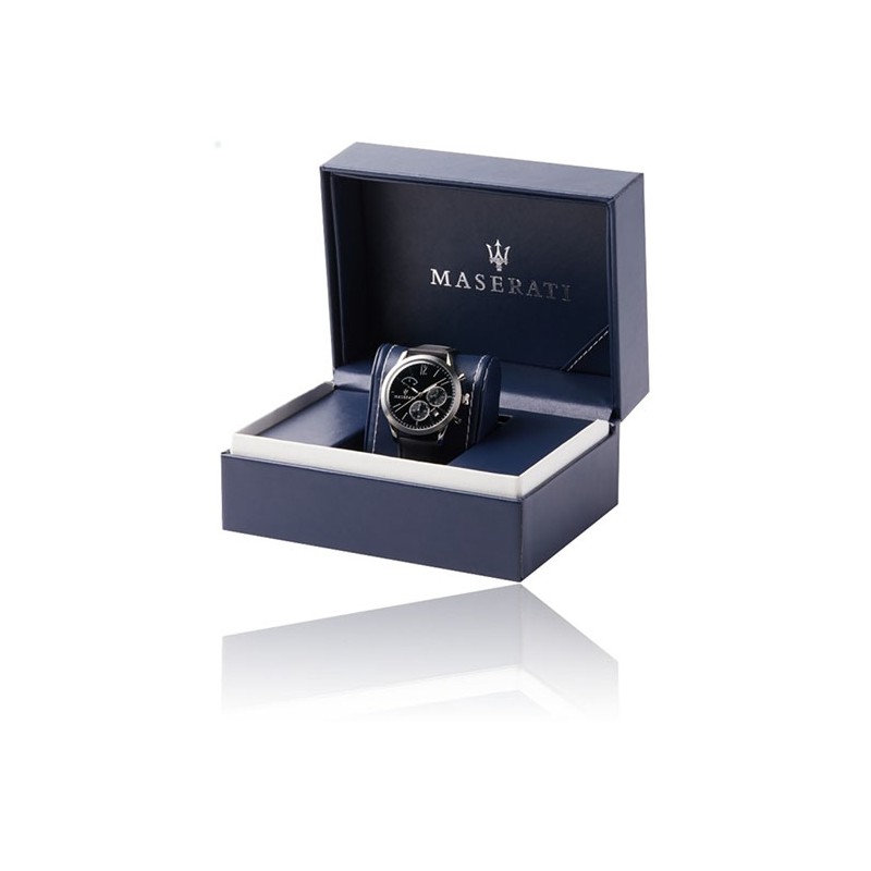 Montre Homme Maserati Successo acier argenté et noire