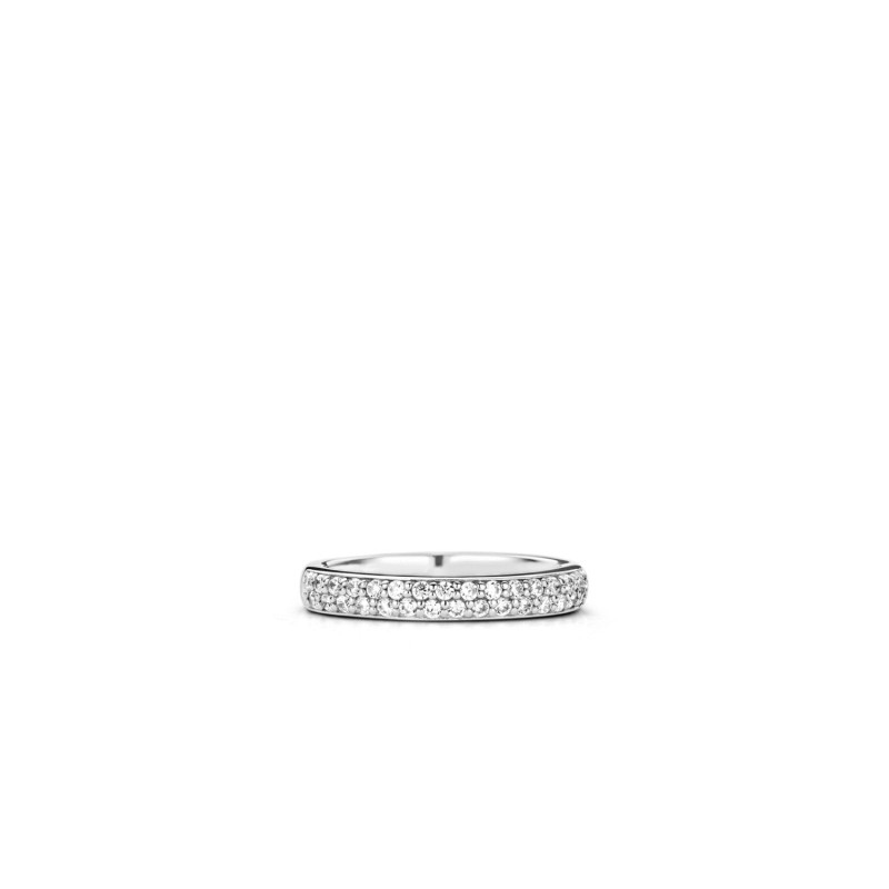 BAGUE TYPE ALLIANCE EN ARGENT 925/000 RHODIE ET OXYDES DE ZIRCONUIM